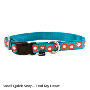 PetSafe Fido Finery Quick Snap Collar (Small, Teal My Heart)