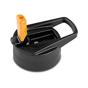 Eco-Vessel Replacement Kids Flip Straw Top, Black with Orange Spout