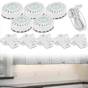 Brilliant Xenon Direct-It Under Cabinet Puck Lights (5-Pack White)