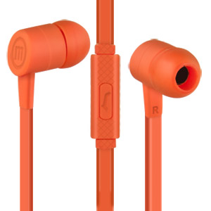 Maxell Solid 2 Earphones with Built-in Microphone, Blush Red