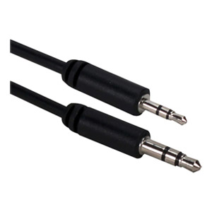 QVS 6ft 3.5mm Male To 2.5mm Male Headphone Audio Conversion Cable - Black