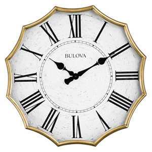 Bulova C4114 Victorian Wall Clock, Antique Gold