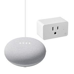 Google Nest Mini (2nd Gen) Google Assistant in Chalk + GE Smart Plug Bundle